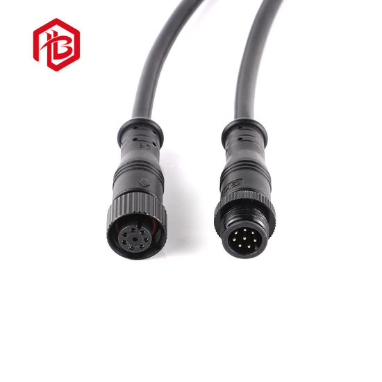 Metal M12 Waterproof Cable 2 Pin 3 Pin 4pin 5pin 6pin Male and Female Connector