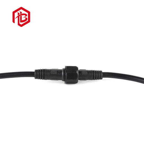 Material PVC/Nylon/Metal AC LED 2 Pin Waterproof Connector with Cable