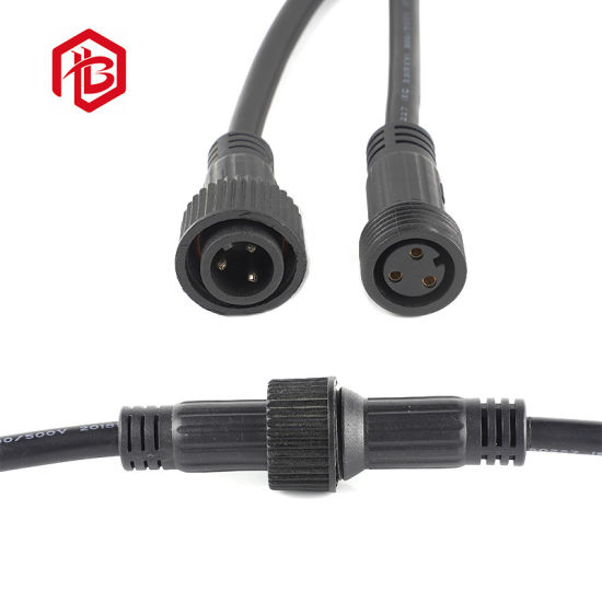 Waterproof Male to Female AC/DC Cable Connector with Gold Plating